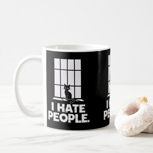 Grumpy Anti-Social Cat Lovers Funny Cat Mamma & Pa Kaffemugg (Med munk)