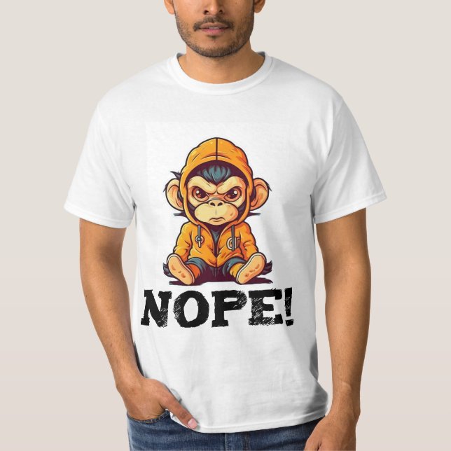 Grumpy Ape: Funny design for monkey lovers T-Shirt (Framsida)