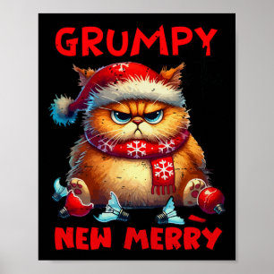 Grumpy är New God jul Cat Sarcastic Cu Poster