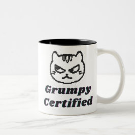 "Grumpy Auktoriserad" Lusande minnesdesign för kat Två-Tonad Mugg