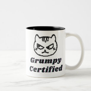 "Grumpy Auktoriserad" Lusande minnesdesign för kat Två-Tonad Mugg