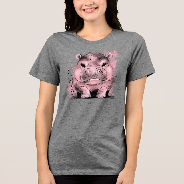 Grumpy Baby Hippo T Shirt (Framsida)