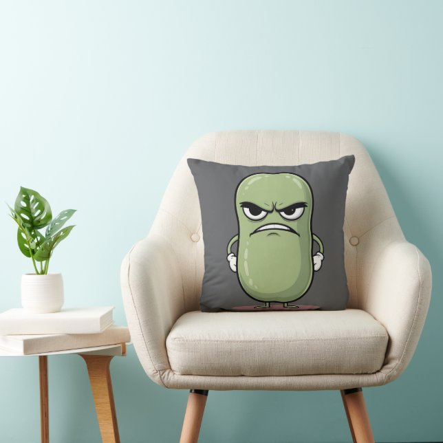 Grumpy Bean - The Cute but Moody Bean Kudde (Stol)