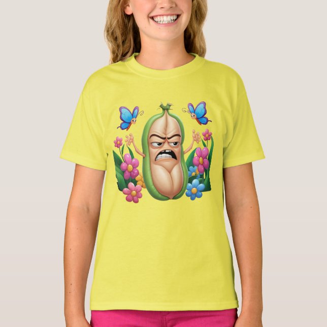 Grumpy Bean - The Cute, Grumpy Bean (första teckni T Shirt (Framsida)