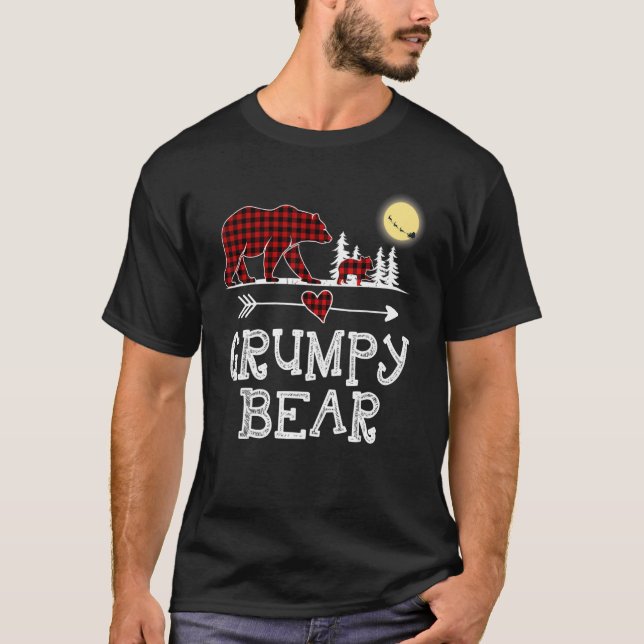 Grumpy Bear-jul Pajama Red Play Buffalo för T Shirt (Framsida)