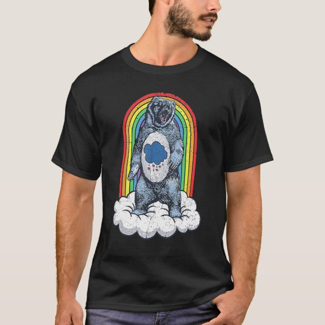 Grumpy Bear Rainbow T Shirt (Framsida)