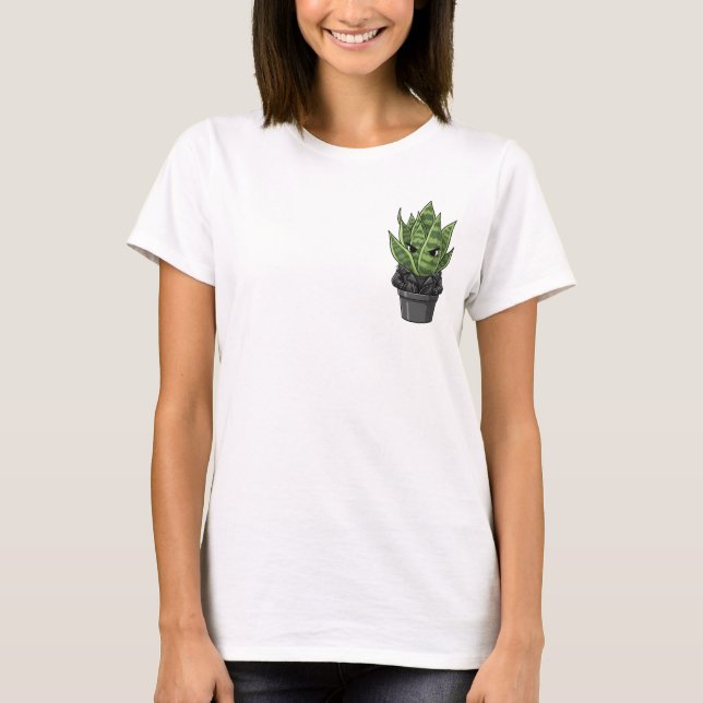 Grumpy Biker Snake Plant in Spiked Leather Jacket T Shirt (Framsida)