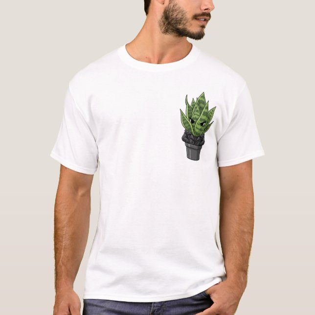 Grumpy Biker Snake Plant in Spiked Leather Jacket T Shirt (Framsida)