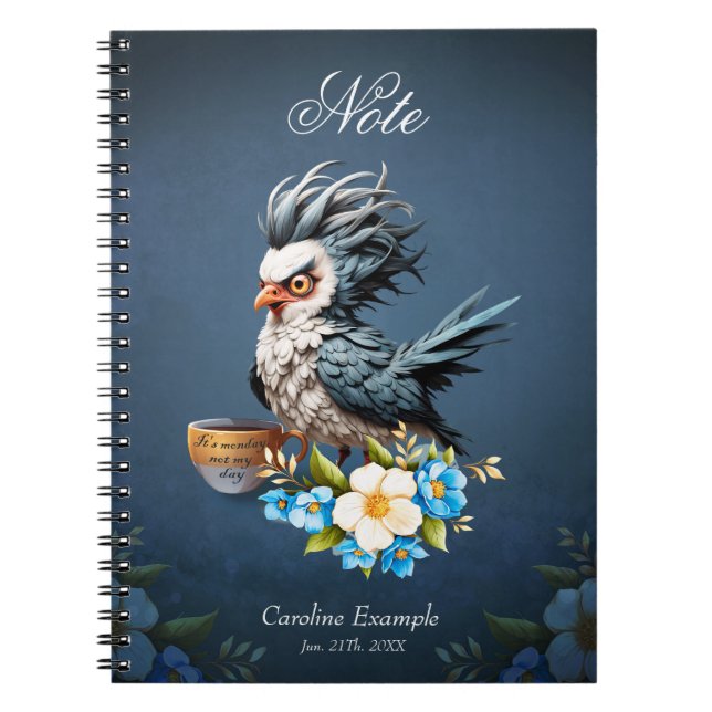 Grumpy Bird på måndag. Anteckningsbok (Framsidan)