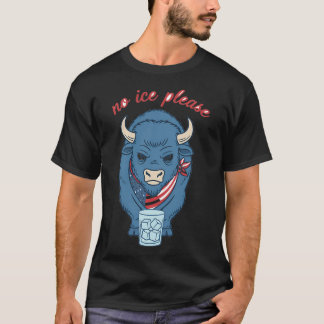 Grumpy Bison No Ice Please - Amerikansk Flagga Ban T Shirt