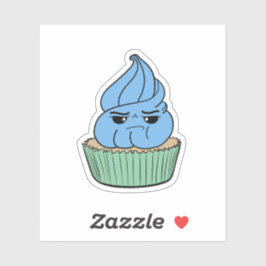 Grumpy Blå Cupcake Klistermärken