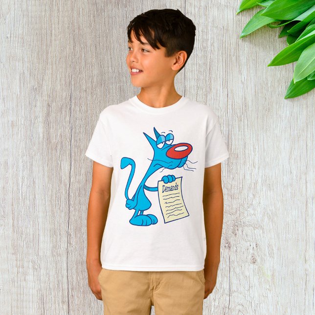 Grumpy blå seriekatthåller kravlista t shirt (Skapare uppladdad)