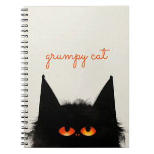 Grumpy Black Cat Anteckningsbok