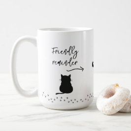 Grumpy Black Cat Drink Vatten Reminder Mugg