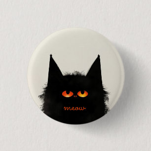 Grumpy Black Cat Knapp