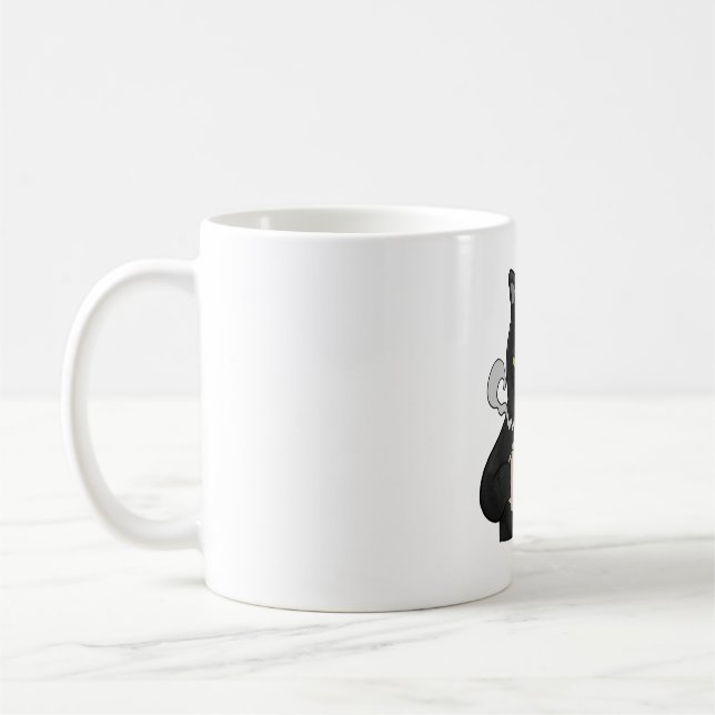 Grumpy Black Cat med kaffemorgon Grouch Kaffemugg (Vänster)