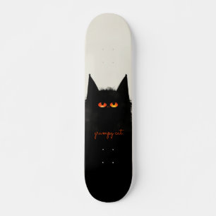 Grumpy Black Cat Mini Skateboard Bräda 18,5 Cm