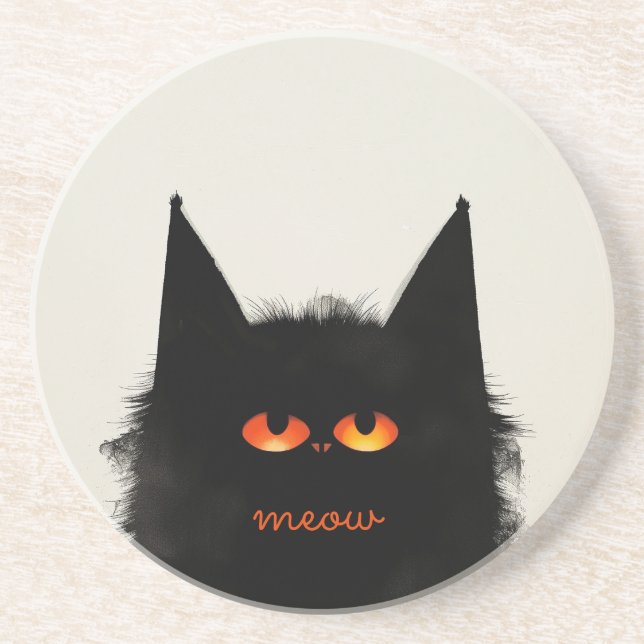 Grumpy Black Cat Underlägg (Framsidan)