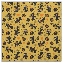 Grumpy Black Halloween Cats and Spooky Pumpkins Tyg