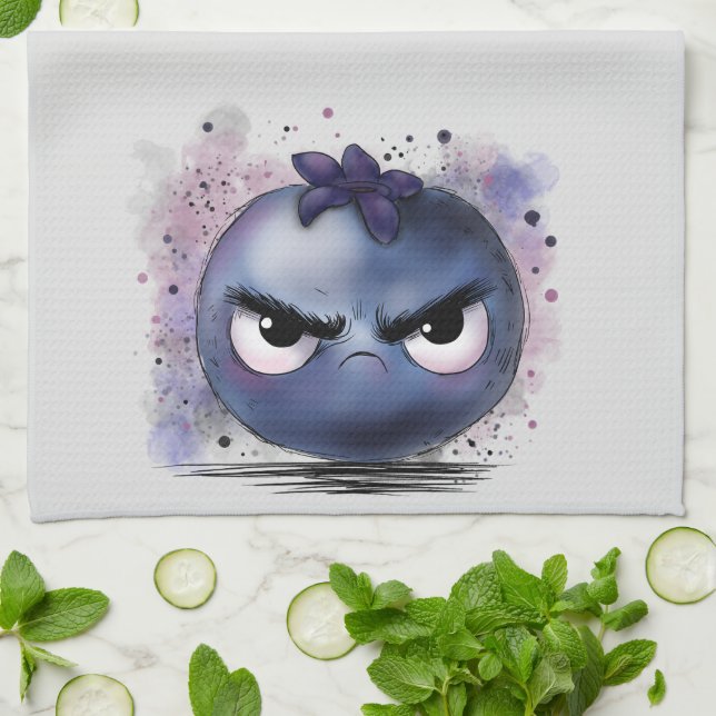 Grumpy Blueberry Kökshandduk (Vikta)