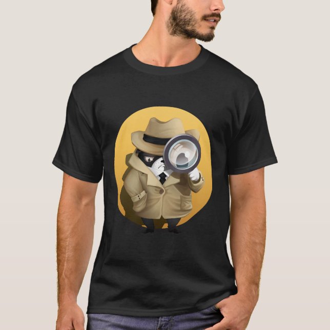 Grumpy Boston Terrier detektiv T Shirt (Framsida)