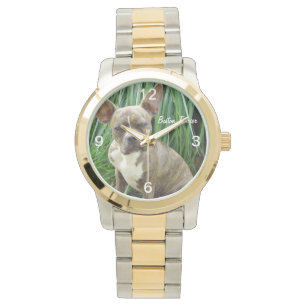 Grumpy Boston Terrier Hund Watch Armbandsur