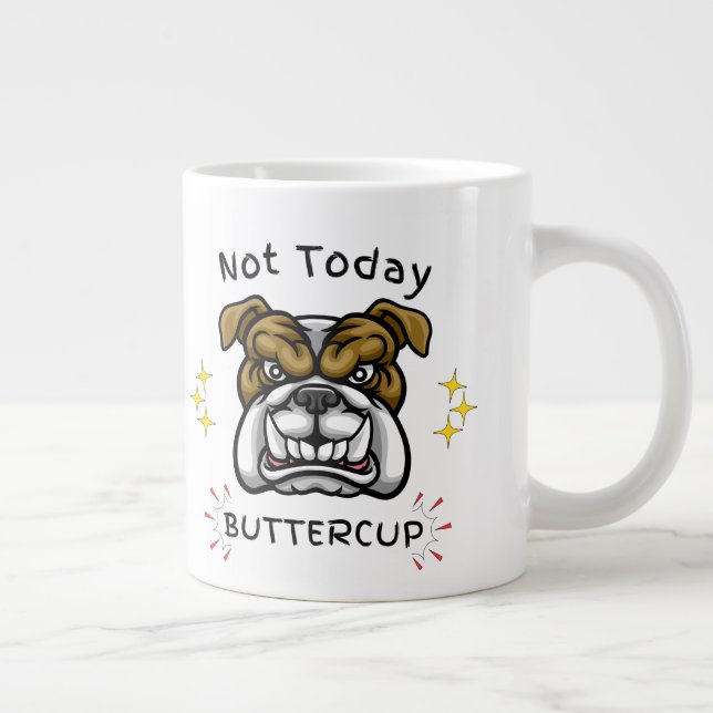 Grumpy Bulldog Cup, Dog Lover Gift Idea, Pet Humor Jumbo Mugg (Höger)