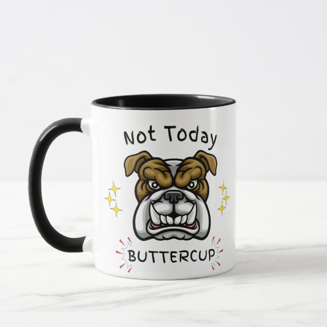 Grumpy Bulldog Cup, Dog Lover Gift Idea, Pet Humor Mugg (Vänster)