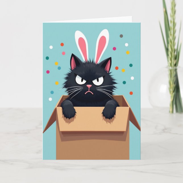 Grumpy Bunny Cat Kul Kort (Framsida)