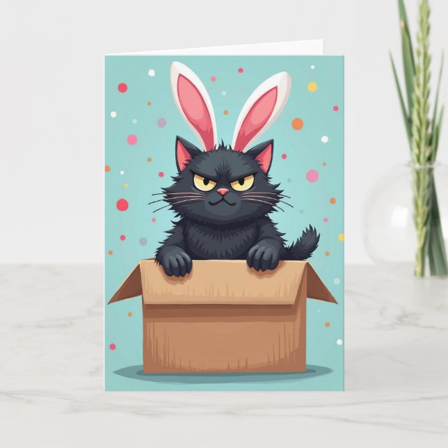 Grumpy Bunny Kitty Rolig Kort (Framsida)
