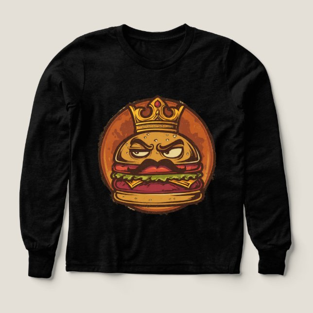 Grumpy Burger Crown Grafik Svart T-Shirt (Design framsida)