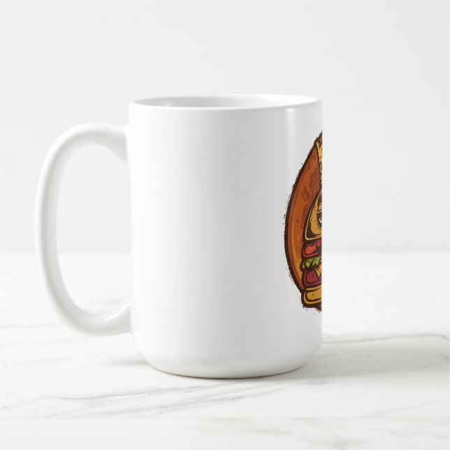 Grumpy Burger Crown Graphic Svart T-Shirt Kaffemugg (Vänster)