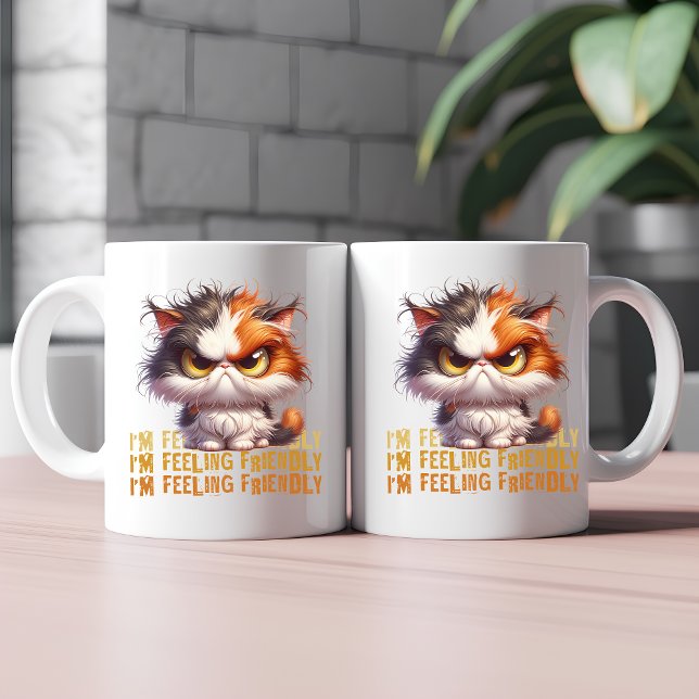 Grumpy Calico Cat och roligt citat Kaffemugg (Skapare uppladdad)