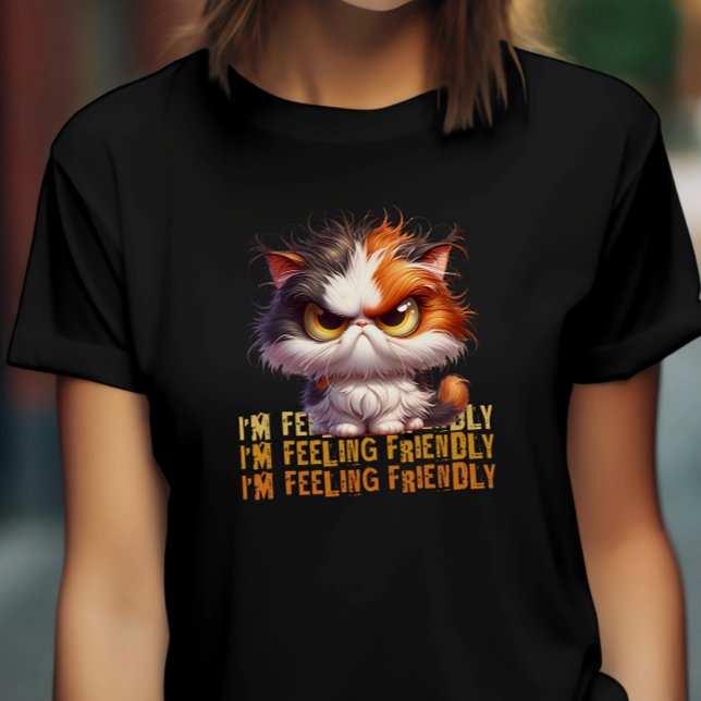 Grumpy Calico Cat och roligt citat T Shirt (Skapare uppladdad)