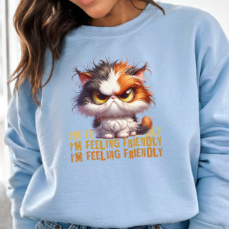 Grumpy Calico Cat och roligt citat T Shirt