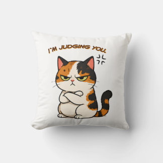 Grumpy Calico Katt - Jag dömer dig Kudde