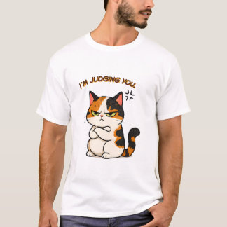 Grumpy Calico Katt - Jag dömer dig T Shirt