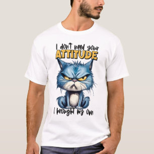 Grumpy Cat Attiute Funny Animal Sarcastic Quote T Shirt