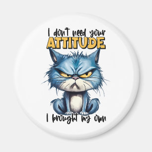 Grumpy Cat Attiute Funny Animal Sarcastic Saming Magnet