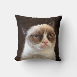 Grumpy Cat Brown Pillow Kudde