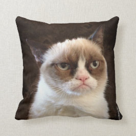 Grumpy Cat Brown Pillow Kudde