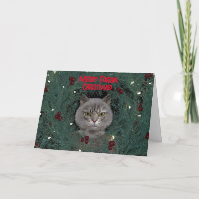 GRUMPY CAT CHRISTMAS-KORT FÖR ALLA TACK KORT (Framsida)