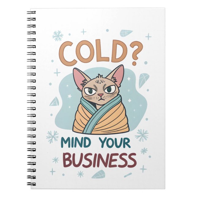 Grumpy Cat Cold Mind Your Business Konst Anteckningsbok (Framsidan)