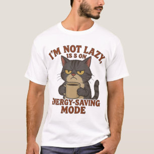 Grumpy Cat “Energisparläge” Roligt Citat Design T Shirt