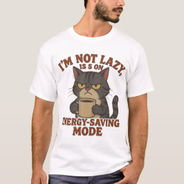 Grumpy Cat “Energy-Saving Mode” Funny Quote Design T Shirt