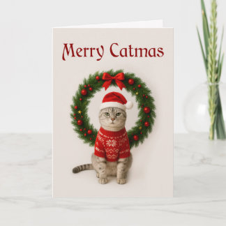 Grumpy Cat Folded Christmas Card Kort