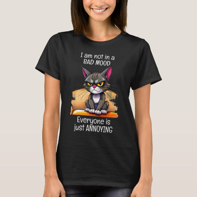 Grumpy Cat Funny Quote Black T Shirt (Framsida)