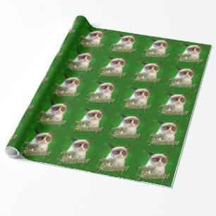 Grumpy Cat Glad helg Wrapping Papper Presentpapper