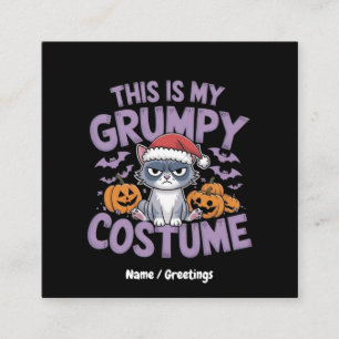 Grumpy Cat Halloween-kostym Rolig Holiday Djur Fyrkantigt Visitkort