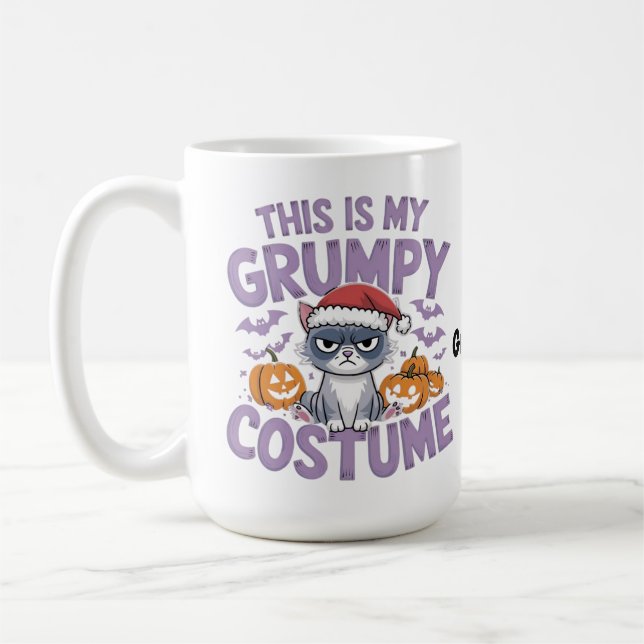 Grumpy Cat Halloween-kostym Rolig Holiday Djur  Kaffemugg (Vänster)